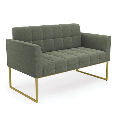 Sofá Namoradeira 2 Lugares Industrial Dourado Elisa Bouclê Menta D03 - D'Rossi