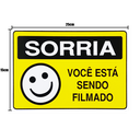 Ver imagem 2 de Combo 6 Placas De Sinalização Sorria Você Está Sendo Filmado 25x15 Acesso - P-24/1 F9e