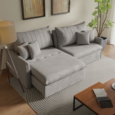 Sofá Cama Retrátil e Reclinável 260cm Colibri CabeCasa MadeiraOriginals