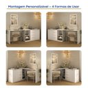 Ver imagem 7 de Penteadeira em L ou Extensível sem Espelho 4 Gavetas 1 Porta 2 Nichos Elegance Yescasa Branco