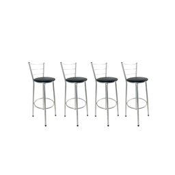 Kit 4 Banquetas Alta Prata Cozinha Gourmet Americana Balcão:verde - 6