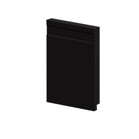 Rodapé Poliestireno 15cm Frisado Preto 51015PT Arquitech