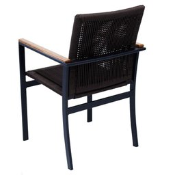 Poltrona de Área Gourmet em Alumínio e Corda Náutica Marrom - 3