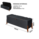 Ver imagem 7 de Recamier Baú Roma 1,50m Premium Sofá para Cama Casal Estilo Estofado Decorativo Cor Cinza