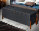 Ver imagem 2 de Recamier Baú Roma 1,50m Premium Sofá para Cama Casal Estilo Estofado Decorativo Cor Cinza
