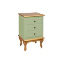 Ver imagem 3 de Mesa de Cabeceira Luis Xv 3 Gavetas - Pistache