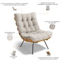 Ver imagem 4 de Kit 2 Poltronas Decorativas Sala de Estar Costela L02 Linho Cru - Lyam Decor
