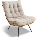 Ver imagem 3 de Kit 2 Poltronas Decorativas Sala de Estar Costela L02 Linho Cru - Lyam Decor