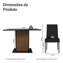 Ver imagem 3 de Conjunto Sala de Jantar Mesa Tampo de Vidro 4 Cadeiras Madesa