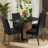 Conjunto Sala de Jantar Mesa Tampo de Vidro 4 Cadeiras Madesa - 1