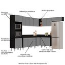 Ver imagem 3 de Armário de Cozinha Modulada de Canto 8 Peças CP02 Balcão com Tampo Preto/Cinza - Lumil Lumil Móveis