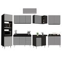 Ver imagem 6 de Armário de Cozinha Modulada de Canto 8 Peças CP02 Balcão com Tampo Preto/Cinza - Lumil Lumil Móveis