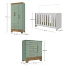 Ver imagem 4 de Quarto de Bebê Completo Branco/verde Colorir - Moville