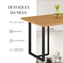 Ver mais imagens de Mesa para Sala de Jantar Retangular 120x90cm MDF Lunna Marrom Preto Fosco/Proa