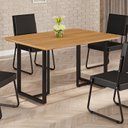 Ver imagem 2 de Mesa para Sala de Jantar Retangular 120x90cm MDF Lunna Marrom Preto Fosco/Proa