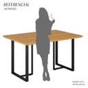 Ver imagem 4 de Mesa para Sala de Jantar Retangular 120x90cm MDF Lunna Marrom Preto Fosco/Proa