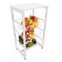 Ver imagem 2 de Fruteira de Chão Cozinha Metal/madeira com Suporte 3 Cestos