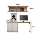 Ver imagem 3 de Escrivaninha com Cômoda 2 Portas e Nicho Suspenso 100% Mdf Cor:savana com Branco