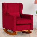 Ver imagem 1 de Poltrona Amamentação Balanço Aurora Veludo Vermelho - Lm Decor