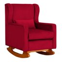 Ver imagem 2 de Poltrona Amamentação Balanço Aurora Veludo Vermelho - Lm Decor