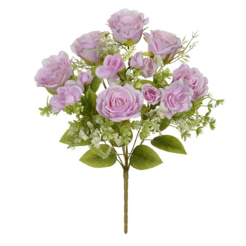 Buque de Rosas Microp 15 Botoes Rosa Outono 43cm Florarte