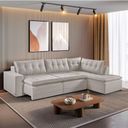 Ver imagem 2 de Sofá Retratil com Chaise Direita Titan 7 Lugares 3,56m Tecido Linho