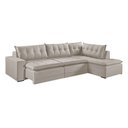 Ver imagem 3 de Sofá Retratil com Chaise Direita Titan 7 Lugares 3,56m Tecido Linho