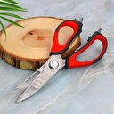 Ver imagem 2 de Tesoura Culinaria para Casa Cozinha Corta Desossa Limpa Peixe Carne Frango 6 em 1 Vermelho