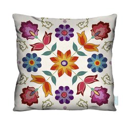 Capa e Almofada Decorativa Floral para Sofá 100% Algodão - 45x45cm - 1
