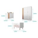 Ver imagem 5 de Kit Quarto Infantil Bebê Ayla Cômoda Guarda Roupa Berço Mini Cama Branco -phoenix Baby