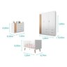 Kit Quarto Infantil Bebê Ayla Cômoda Guarda Roupa Berço Mini Cama Branco -phoenix Baby - 5