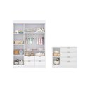 Ver imagem 3 de Kit Quarto Infantil Bebê Ayla Cômoda Guarda Roupa Berço Mini Cama Branco -phoenix Baby