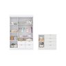 Kit Quarto Infantil Bebê Ayla Cômoda Guarda Roupa Berço Mini Cama Branco -phoenix Baby - 3