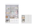 Ver imagem 3 de Kit Quarto Infantil Bebê Ayla Cômoda Guarda Roupa Berço Mini Cama Branco -phoenix Baby