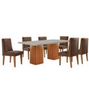 Ver imagem 2 de Mesa de Jantar Eloise 180cm Tampo Mdf Vidro com 6 Cadeiras Safira