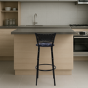 Ver imagem 6 de Banqueta para Bancada Banco Alto Junco Preto Balcão Cozinha Gourmet Bar Área de Lazer Piscina