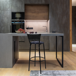 Banqueta para Bancada Banco Alto Junco Preto Balcão Cozinha Gourmet Bar Área de Lazer Piscina - 6