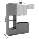 Ver imagem 4 de Cozinha Telasul Lumina 4 Peças com Paneleiro para Forno e Micro 7 Portas e 4 Gavetas Cinza
