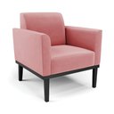 Ver imagem 6 de Conjunto 2 Poltronas e 1 Namoradeira Decorativa Isabella Pés Fixo em Madeira Preto Suede Rose G19 -