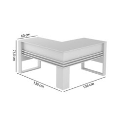 Mesa para Escritório em L 136 cm - Branco - 4