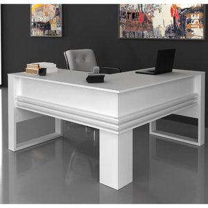 Mesa para Escritório em L 136 cm - Branco