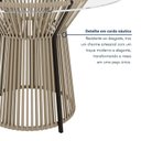 Ver imagem 4 de Mesa de Jantar Redonda 4 Lugares Tampo de Vidro Valencia Bege/Preto/Rami