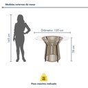 Ver imagem 3 de Mesa de Jantar Redonda 4 Lugares Tampo de Vidro Valencia Bege/Preto/Rami