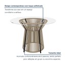 Ver mais imagens de Mesa de Jantar Redonda 4 Lugares Tampo de Vidro Valencia Bege/Preto/Rami
