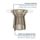 Ver imagem 7 de Mesa de Jantar Redonda 4 Lugares Tampo de Vidro Valencia Bege/Preto/Rami