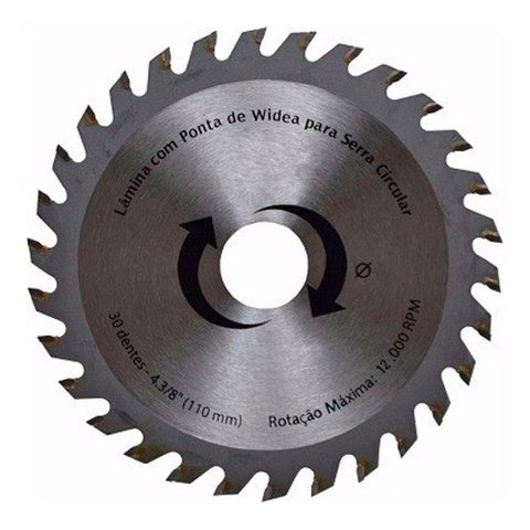 Kit 6 Discos de Serra Circular com 30 Dentes 110mm