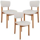 Ver imagem 2 de Kit 03 Cadeiras para Sala de Jantar Cozinha Living Estofada Dara L02 Bouclê Cru - Lyam Decor