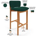 Ver imagem 4 de Kit 06 Banquetas Alta para Cozinha Sala de Jantar Bar Dara L02 Suede Verde Musgo - Lyam Decor