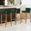 Ver imagem 2 de Kit 06 Banquetas Alta para Cozinha Sala de Jantar Bar Dara L02 Suede Verde Musgo - Lyam Decor