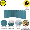 Ver imagem 4 de Cabeceira Painel Cama Solteiro Box Nuvem Suede Sandy 90 cm:Azul Turquesa